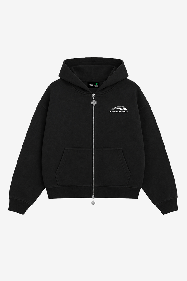 POLERON BOXY HEAVYWEIGHT ZIP "LUCKY RABBIT" NEGRO TREINO