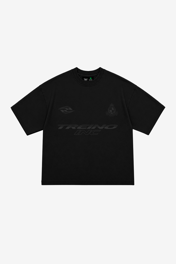 POLERA BOXY FIT "RETORNO CONTINUO" PUFF TRIPLE BLACK TREINO