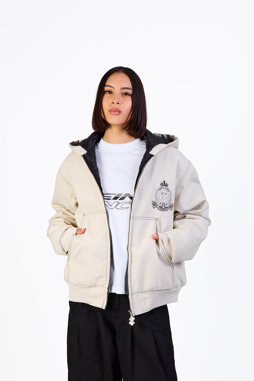 HOODIE JACKET CANVAS BONE TREINO – TREINO OFICIAL