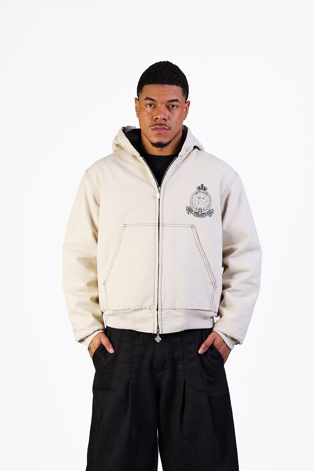 HOODIE JACKET CANVAS BONE TREINO – TREINO OFICIAL