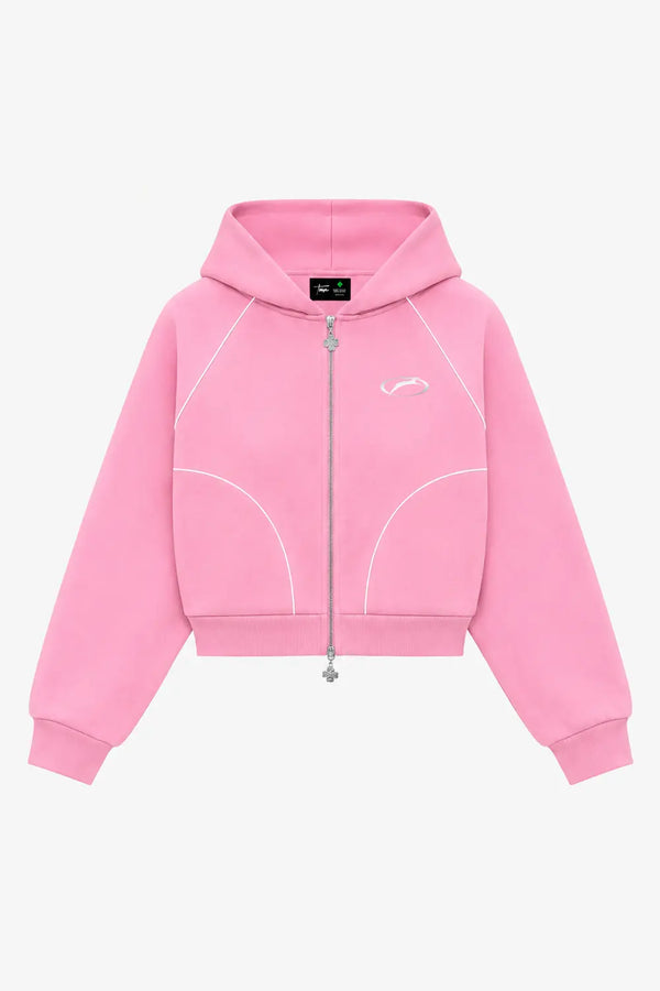 POLERON BOXY HEAVYWEIGHT ZIP "LUCKY RABBIT" REFLEX ROSADO TREINO